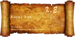 Kazai Ede névjegykártya